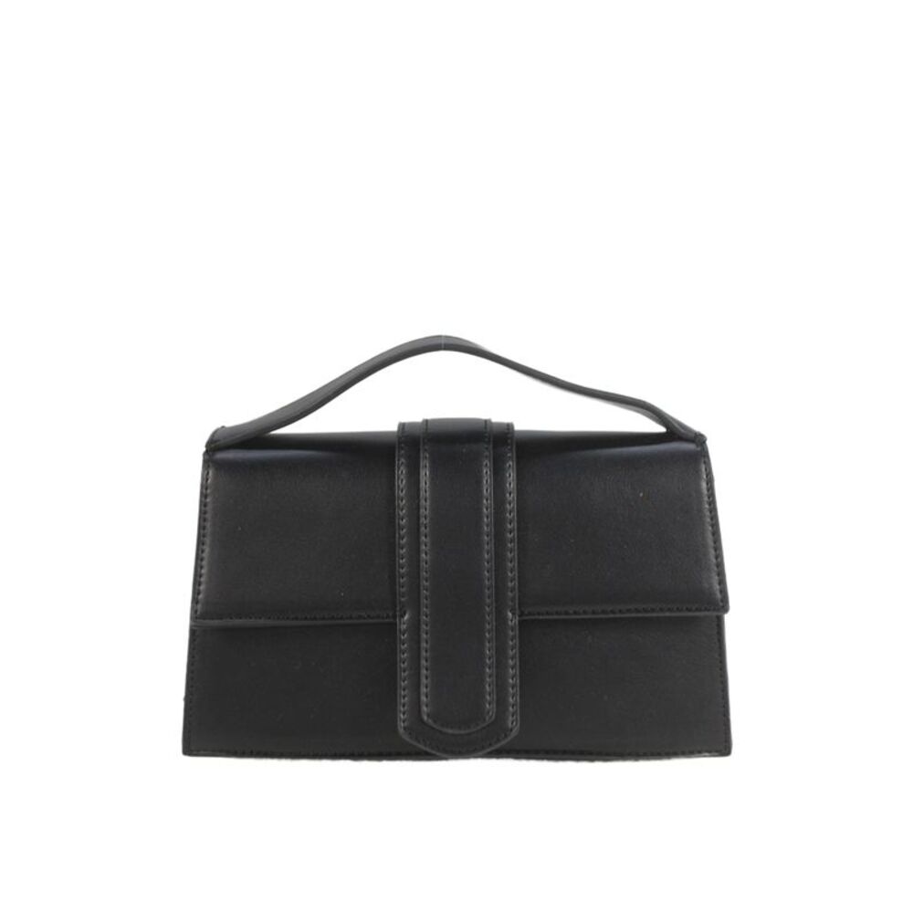 Kayla + Ava Womens Vegan Leather Miranda Top Handle Bag Black